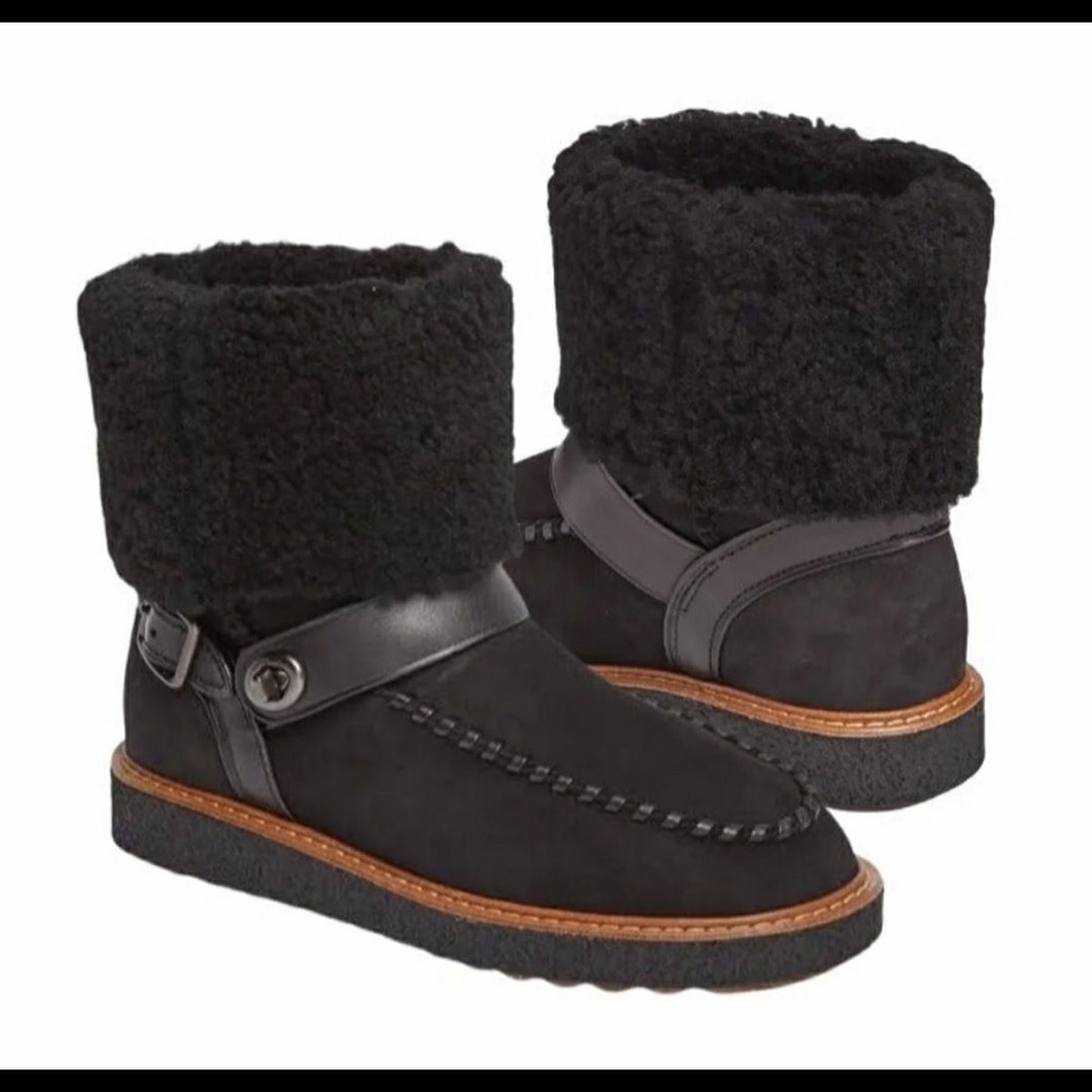 New COACH Moto shearling boot. Size 7